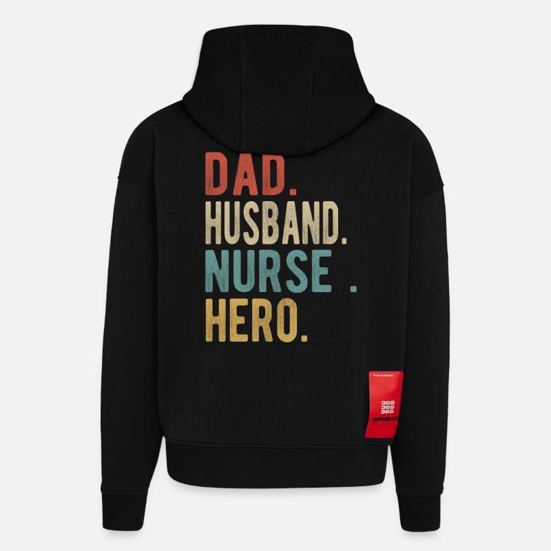 Krankenschwester Papa Ehemann Held - Hoodie- made by SPREAD  - SOLID BLACK