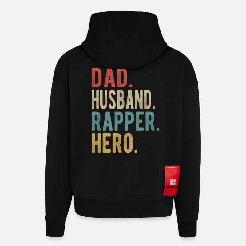 Rapper Papa Ehemann Held - Hoodie- made by SPREAD  - SOLID BLACK