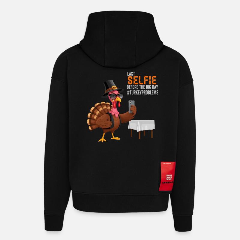 Problèmes de la Turquie - Sweat à capuche bio épais oversize fabriqué en UE - SOLID BLACK