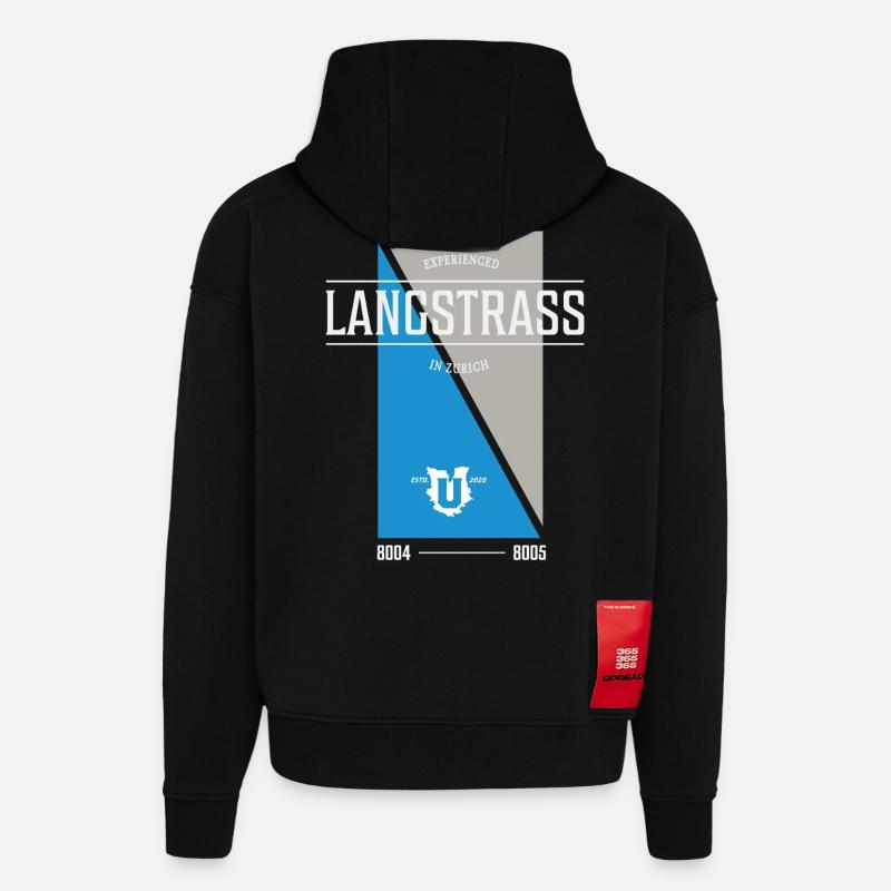 Édition Langstrass - Sweat à capuche bio épais oversize fabriqué en UE - SOLID BLACK