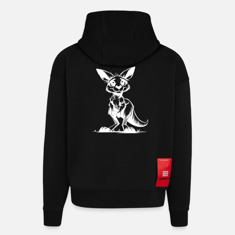 Süsses putzig Australisches Känguru Baby - Hoodie- made by SPREAD  - SOLID BLACK