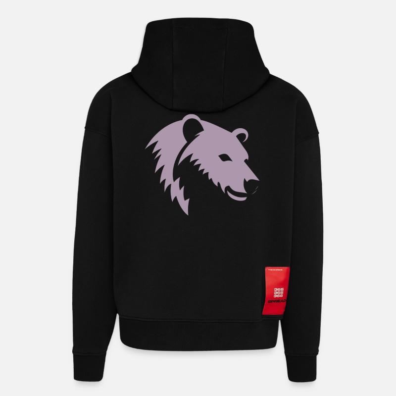 Bär Silhouette eines Eisbärkopfes - Hoodie- made by SPREAD  - SOLID BLACK