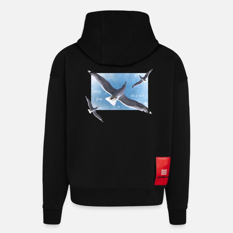 frei sein wie ein Vogel - Hoodie- made by SPREAD  - SOLID BLACK