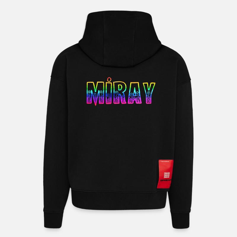 Miray RS Rainbow - Hoodie- made by SPREAD  - SOLID BLACK