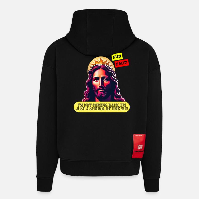 Jésus ne reviendra pas - Sweat à capuche bio épais oversize fabriqué en UE - SOLID BLACK