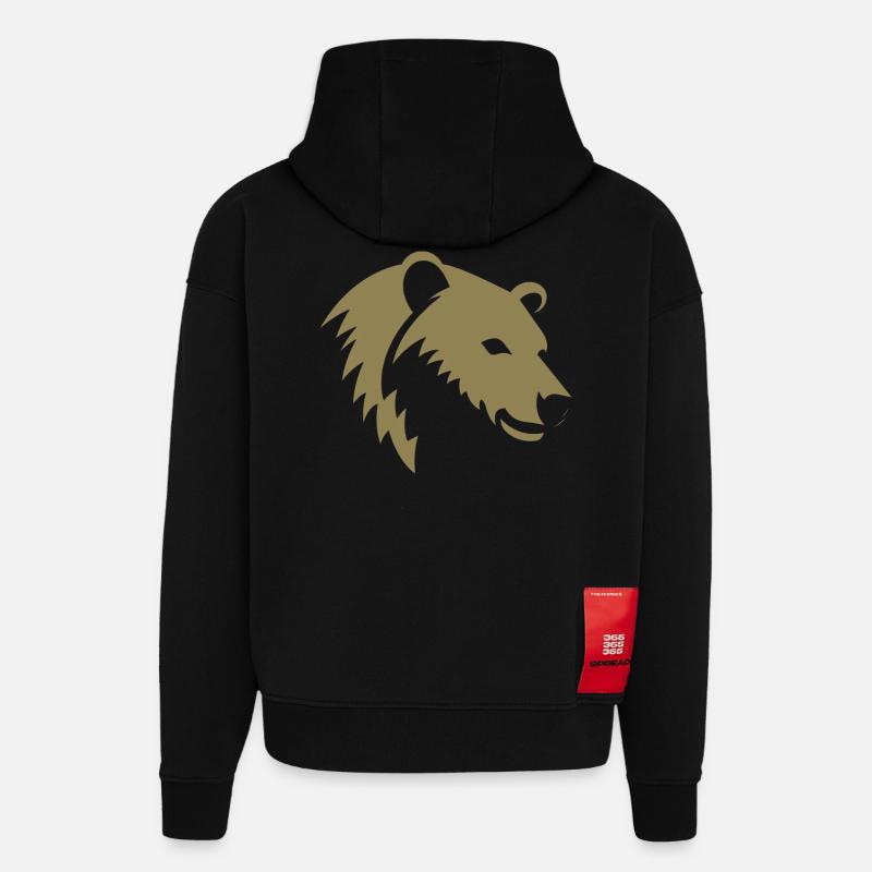 Bär Silhouette eines Eisbärkopfes - Hoodie- made by SPREAD  - SOLID BLACK