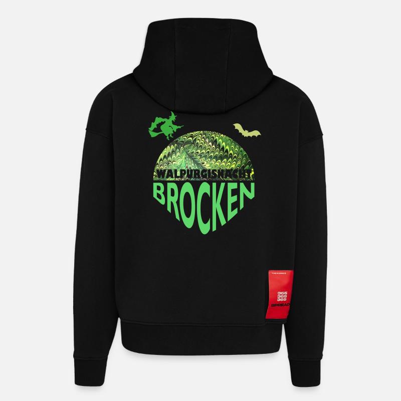 Beltane E 35 - Sweat à capuche bio épais oversize fabriqué en UE - SOLID BLACK