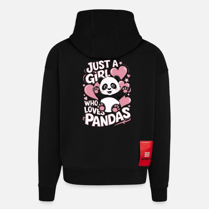 Panda Spruch Mädchen - Hoodie- made by SPREAD  - SOLID BLACK