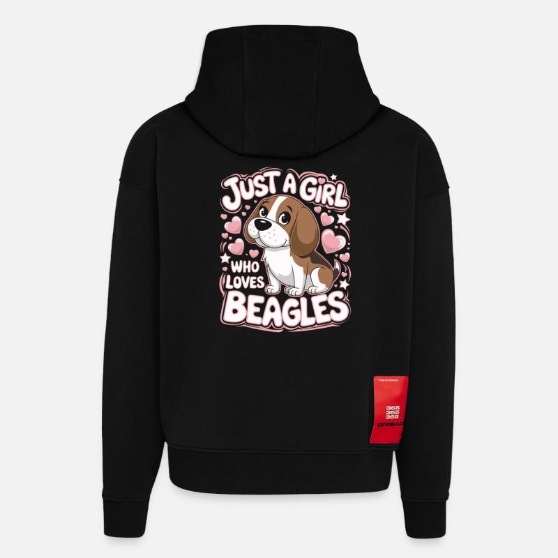 Beagle Spruch Mädchen - Hoodie- made by SPREAD  - SOLID BLACK