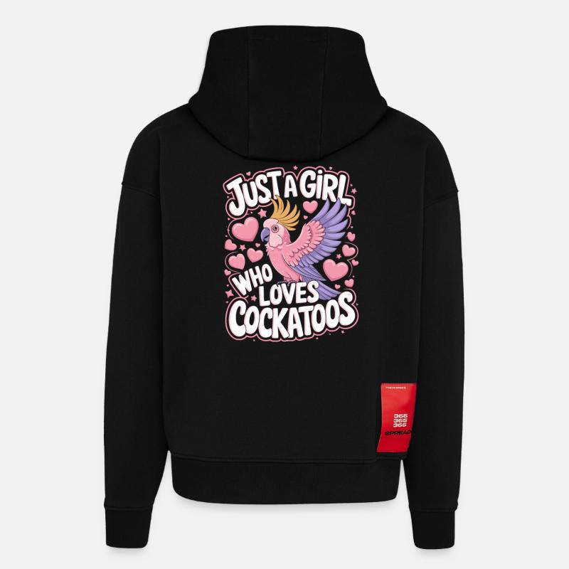 Kakadu Papagei Mädchen Spruch - Hoodie- made by SPREAD  - SOLID BLACK