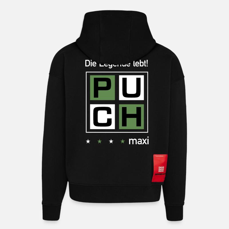 Puch Maxi - Sweat à capuche bio épais oversize fabriqué en UE - SOLID BLACK