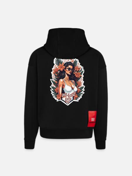 Mein bestes Leben - Hoodie- made by SPREAD  - SOLID BLACK