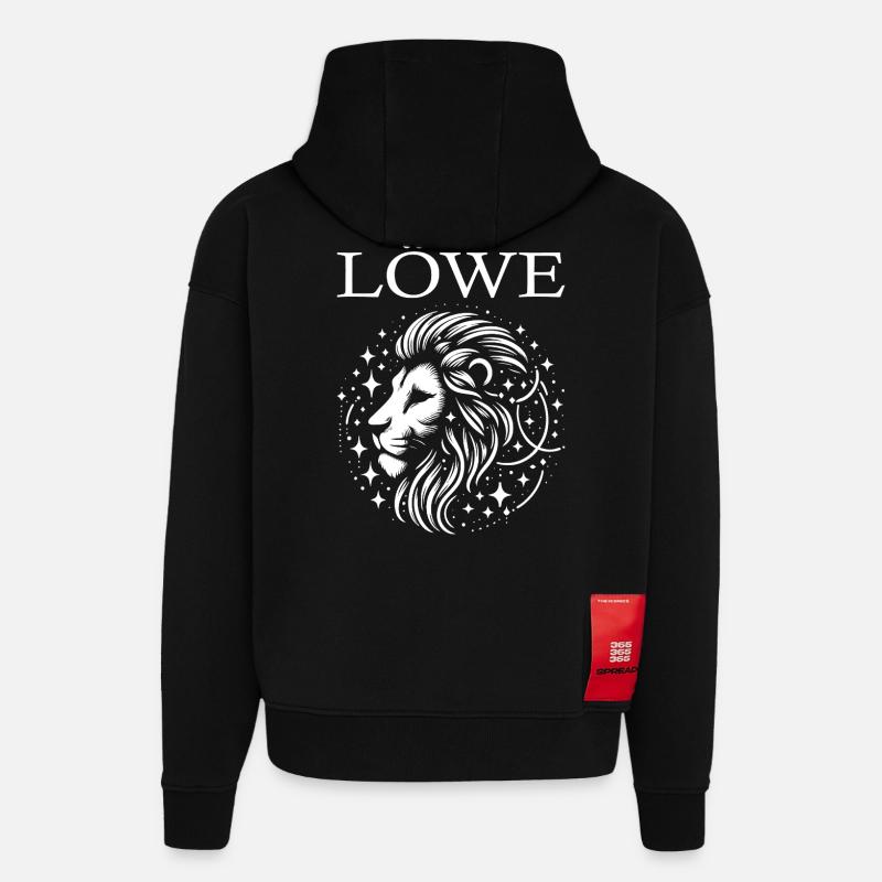 Sternzeichen Löwe Design - Hoodie- made by SPREAD  - SOLID BLACK
