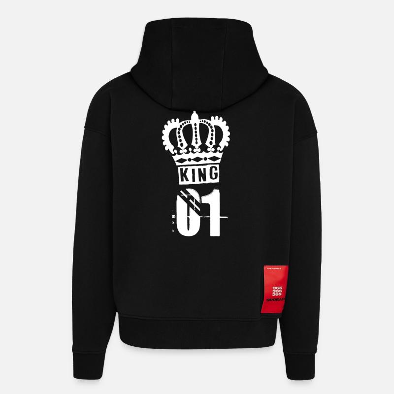 KING - Sweat à capuche bio épais oversize fabriqué en UE - SOLID BLACK