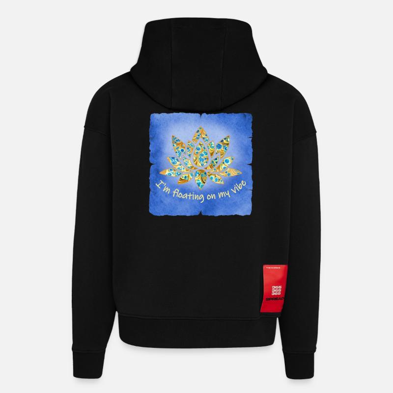 Lotus E 243 - Sweat à capuche bio épais oversize fabriqué en UE - SOLID BLACK