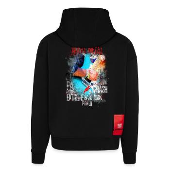 Heavy Metal - Sweat à capuche bio épais oversize fabriqué en UE - SOLID BLACK - Dos