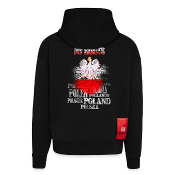 Polska Polen My Roots - Hoodie- made by SPREAD  - SOLID BLACK - Hinten
