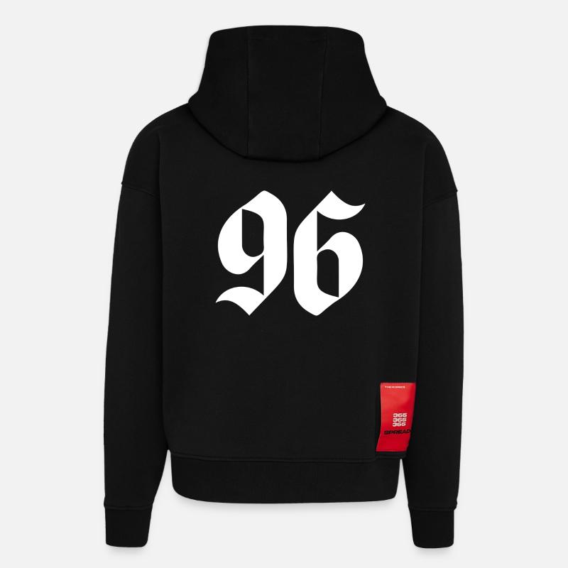 96 - Sweat à capuche bio épais oversize fabriqué en UE - SOLID BLACK