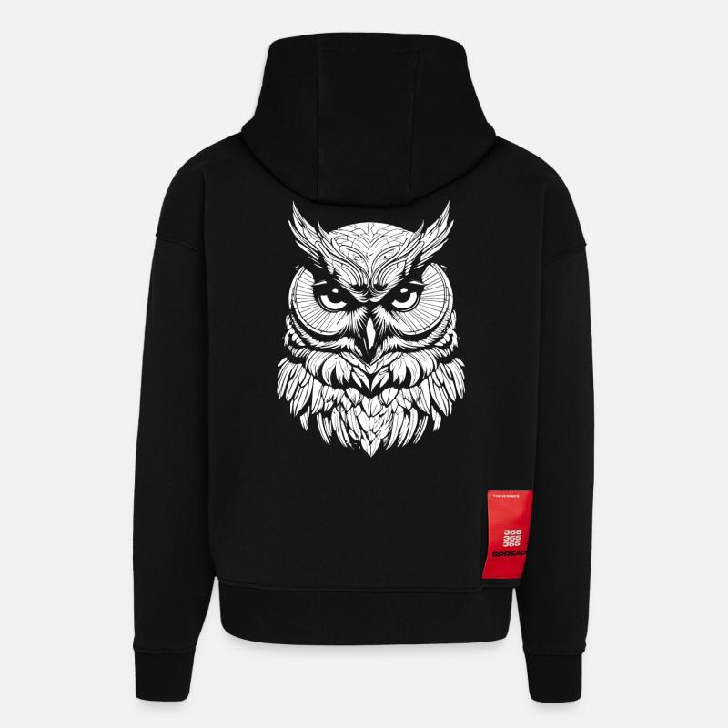 Hibou - Sweat à capuche bio épais oversize fabriqué en UE - SOLID BLACK