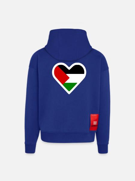 Free palestine heart - Hoodie- made by SPREAD - SOLID BLACK