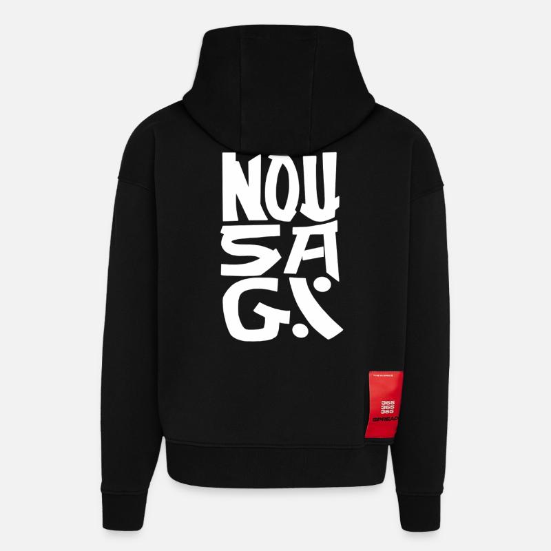 NousagiBrand - Sweat à capuche bio épais oversize fabriqué en UE - SOLID BLACK