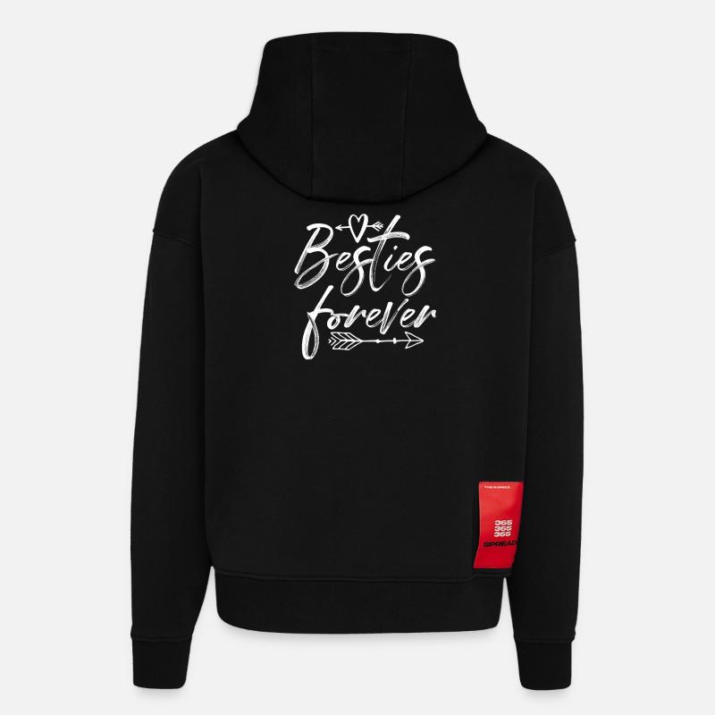 Besties pour toujours - Sweat à capuche bio épais oversize fabriqué en UE - SOLID BLACK