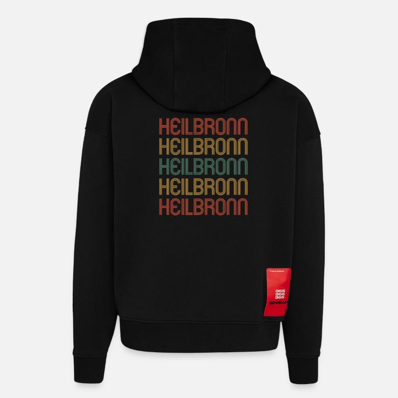 Heilbronnerin Heilbronner Heilbronn - Sweat à capuche bio épais oversize fabriqué en UE - SOLID BLACK