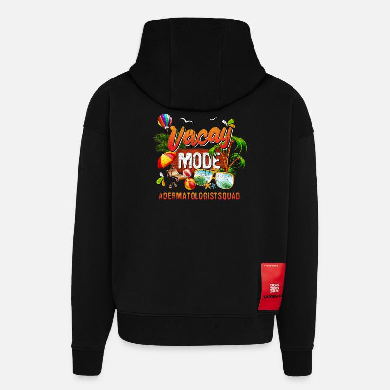 Dermatologist Vacation Group #Dermatologistsquad - Hoodie- made by SPREAD - SOLID BLACK