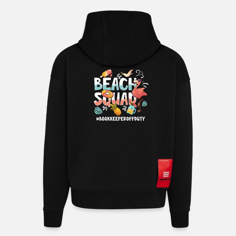 Comptable Vacances Plage Groupe - Sweat à capuche bio épais oversize fabriqué en UE - SOLID BLACK
