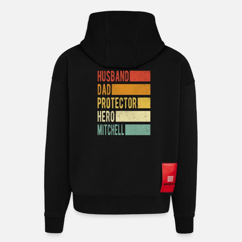 Mitchell Name Papa Geschenk - Hoodie- made by SPREAD  - SOLID BLACK