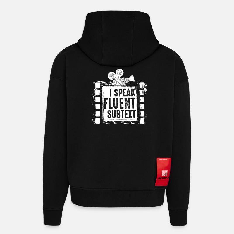 Dialogue Dissector Scénariste - Sweat à capuche bio épais oversize fabriqué en UE - SOLID BLACK