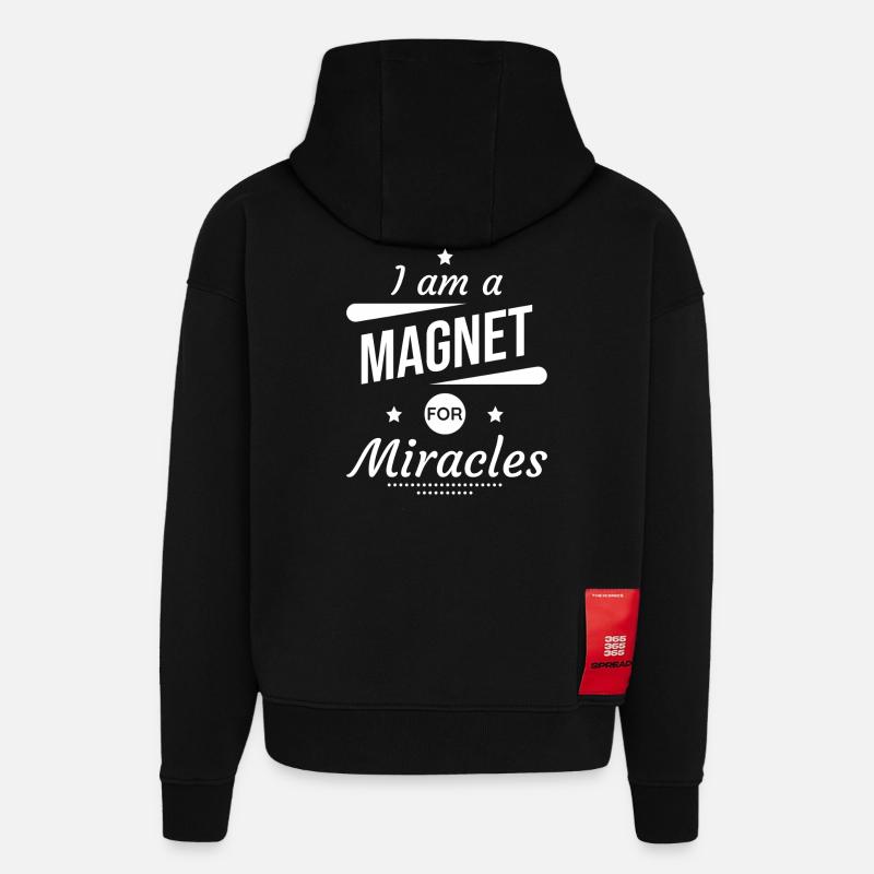 Citations inspirantes d’affirmations positives - Sweat à capuche bio épais oversize fabriqué en UE - SOLID BLACK