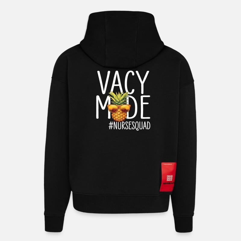 Infirmière Vacances Vacy Mode Nursesquad - Sweat à capuche bio épais oversize fabriqué en UE - SOLID BLACK