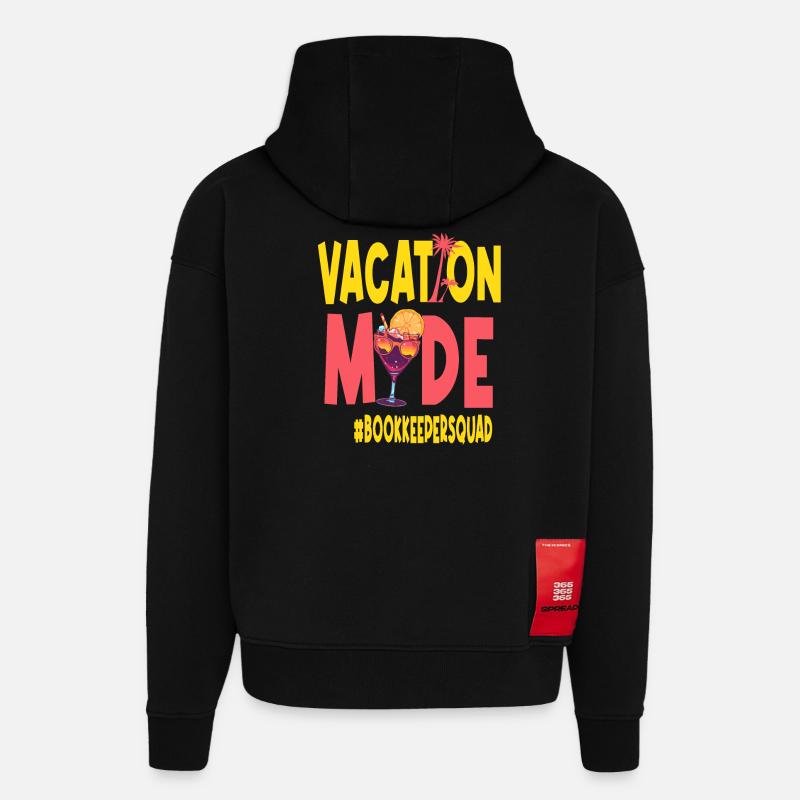 Comptable Vacances Mode Vacy Bookkeepersquad - Sweat à capuche bio épais oversize fabriqué en UE - SOLID BLACK
