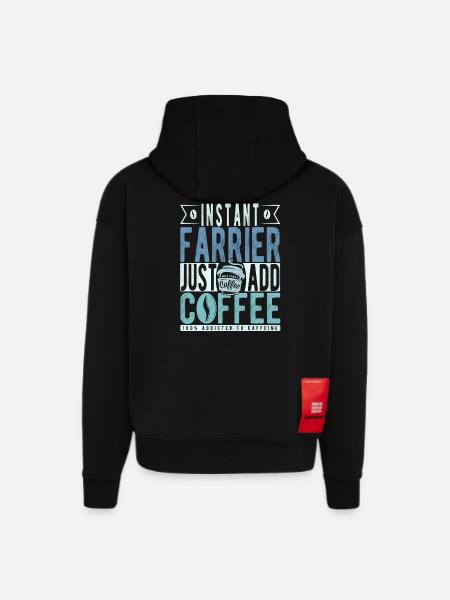 Instant Farrier Just Add Coffee - Hoodie- made by SPREAD - SOLID BLACK