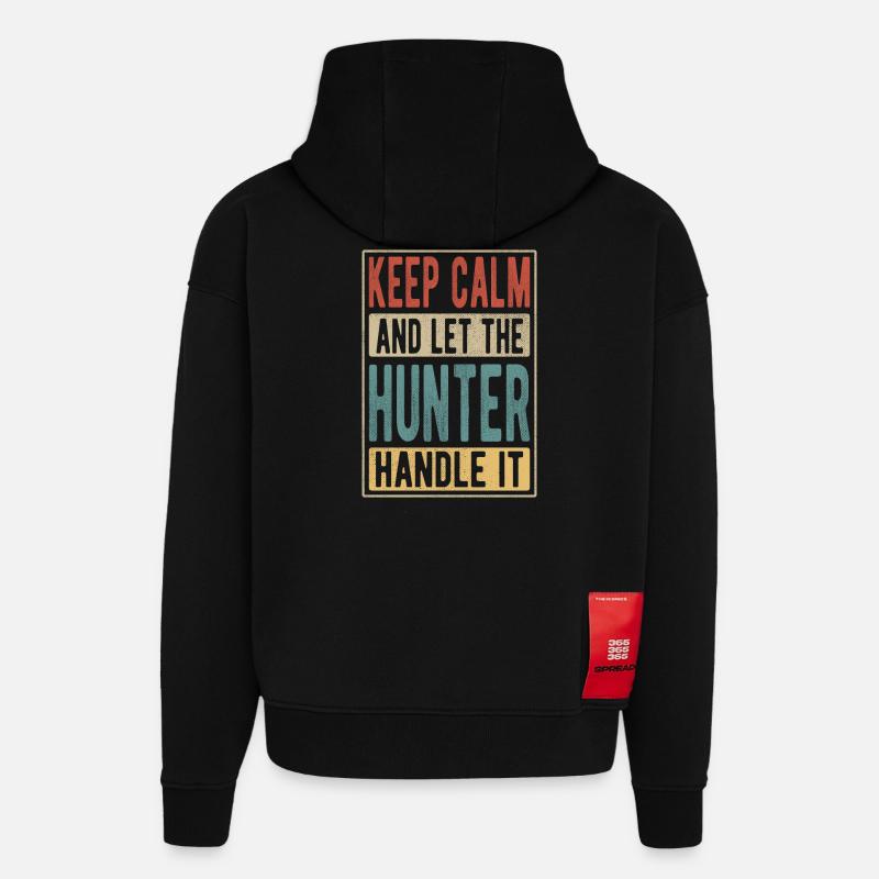 Hunter Retro Geschenk - Hoodie- made by SPREAD  - SOLID BLACK