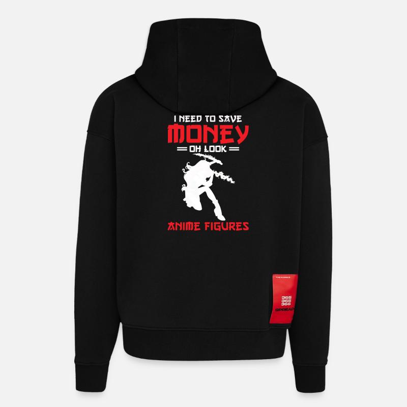 Collectionneur de figurines d’anime - Sweat à capuche bio épais oversize fabriqué en UE - SOLID BLACK