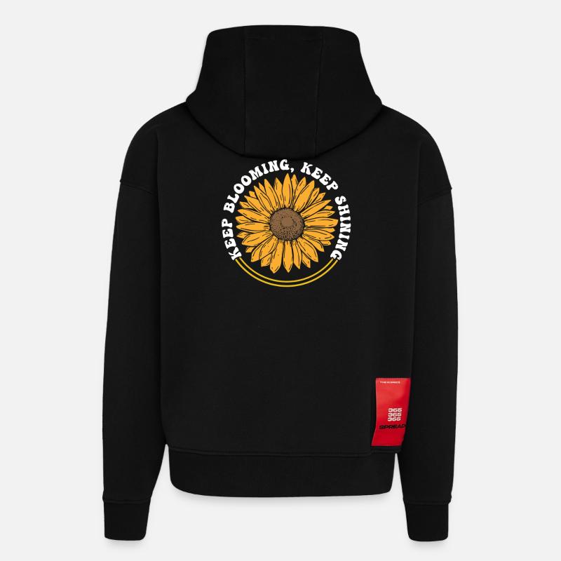 Keep Blooming Keep Shining Sonnenblume - Hoodie- made by SPREAD  - SOLID BLACK
