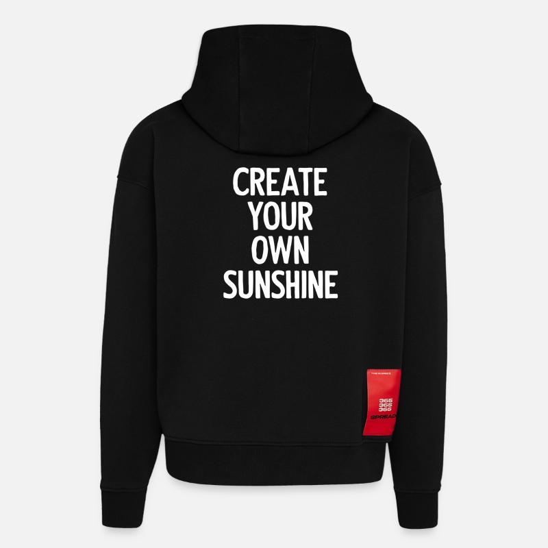 Créez votre propre ensoleillement - Sweat à capuche bio épais oversize fabriqué en UE - SOLID BLACK