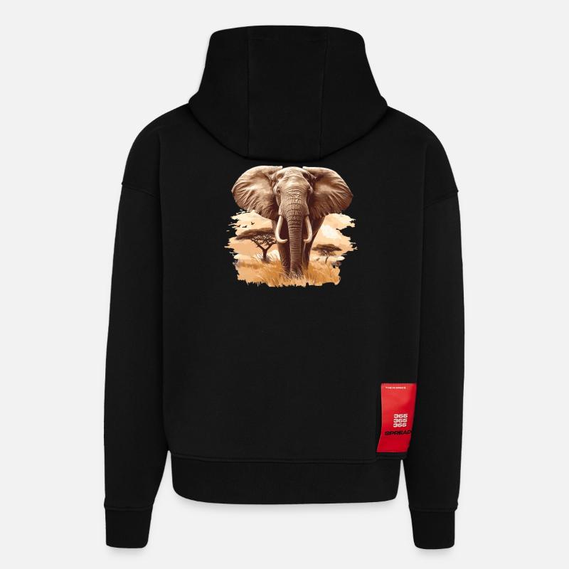 Éléphant Éléphant - Sweat à capuche bio épais oversize fabriqué en UE - SOLID BLACK