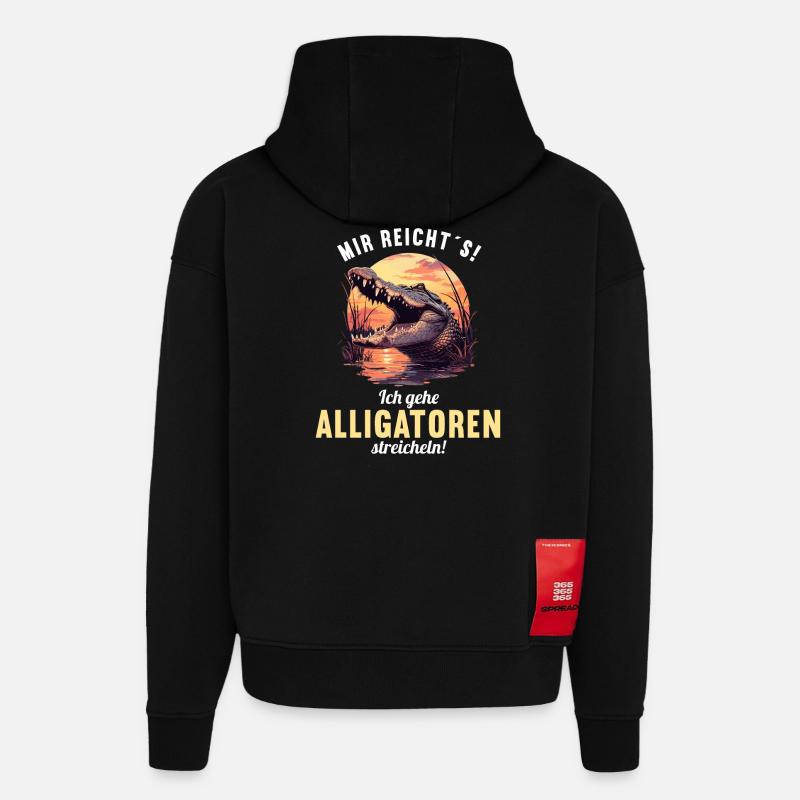 Alligatoren Alligator - Sweat à capuche bio épais oversize fabriqué en UE - SOLID BLACK