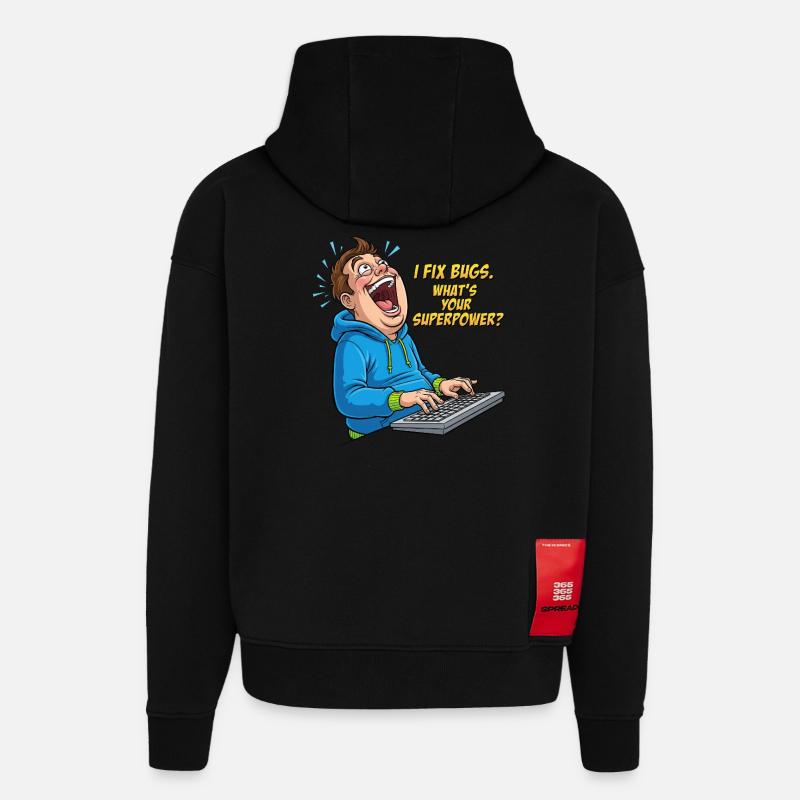 Bugfixer Power: Dein Superhelden-Skill! - Hoodie- made by SPREAD  - SOLID BLACK