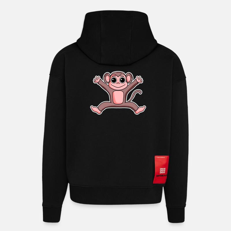Affe - Hoodie- made by SPREAD  - SOLID BLACK