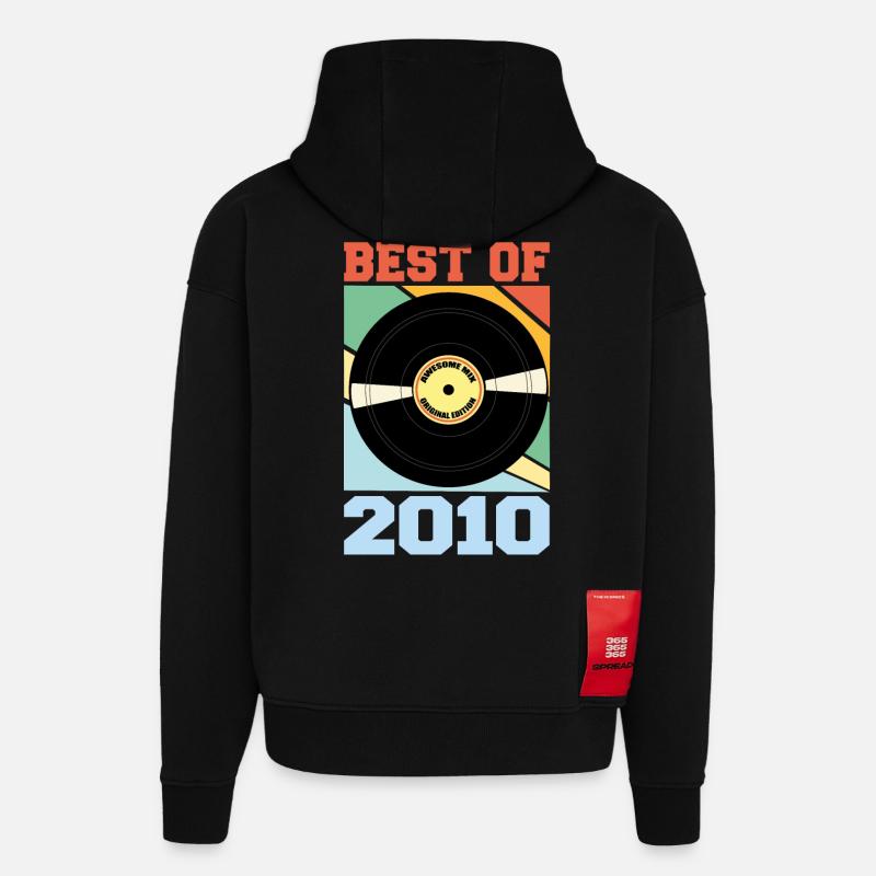 Le meilleur de 2010 - Sweat à capuche bio épais oversize fabriqué en UE - SOLID BLACK