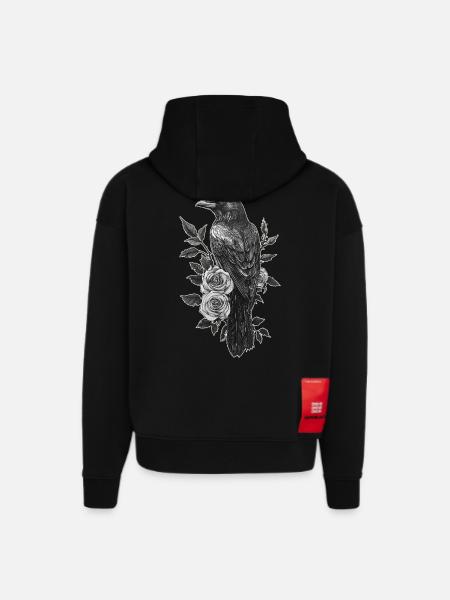 Raven - Hoodie- made by SPREAD - SOLID BLACK