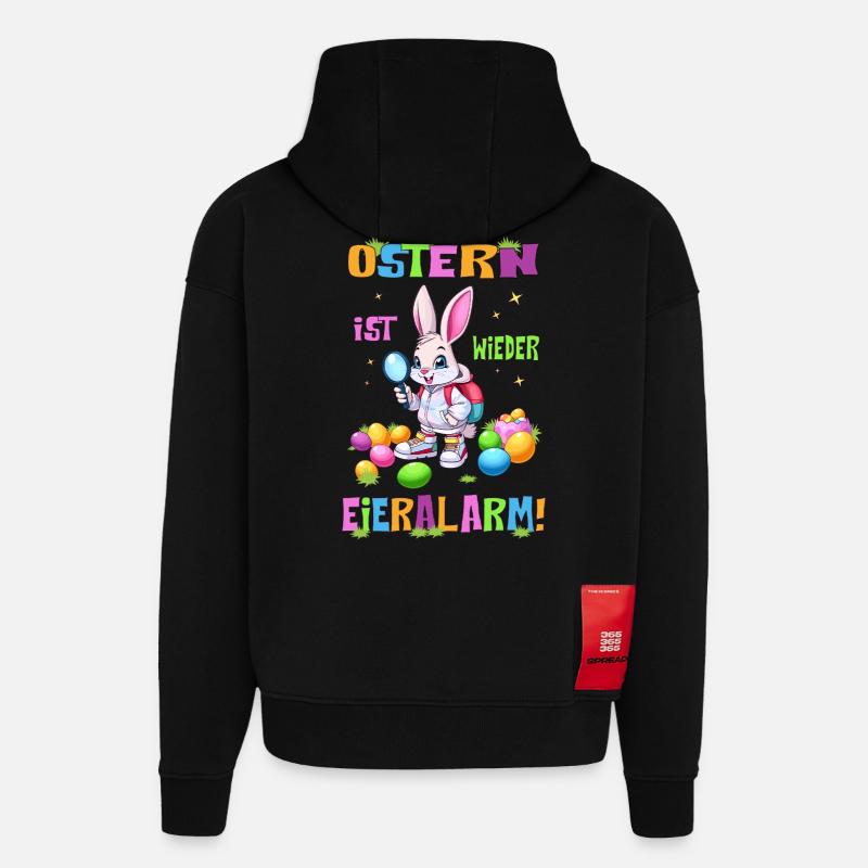 Ostern, Eieralarm - Hoodie- made by SPREAD  - SOLID BLACK