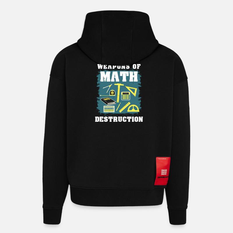 Cadeau math math - Sweat à capuche bio épais oversize fabriqué en UE - SOLID BLACK