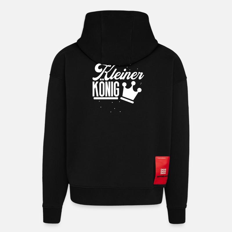 Petit roi enfants bébé Design - Sweat à capuche bio épais oversize fabriqué en UE - SOLID BLACK