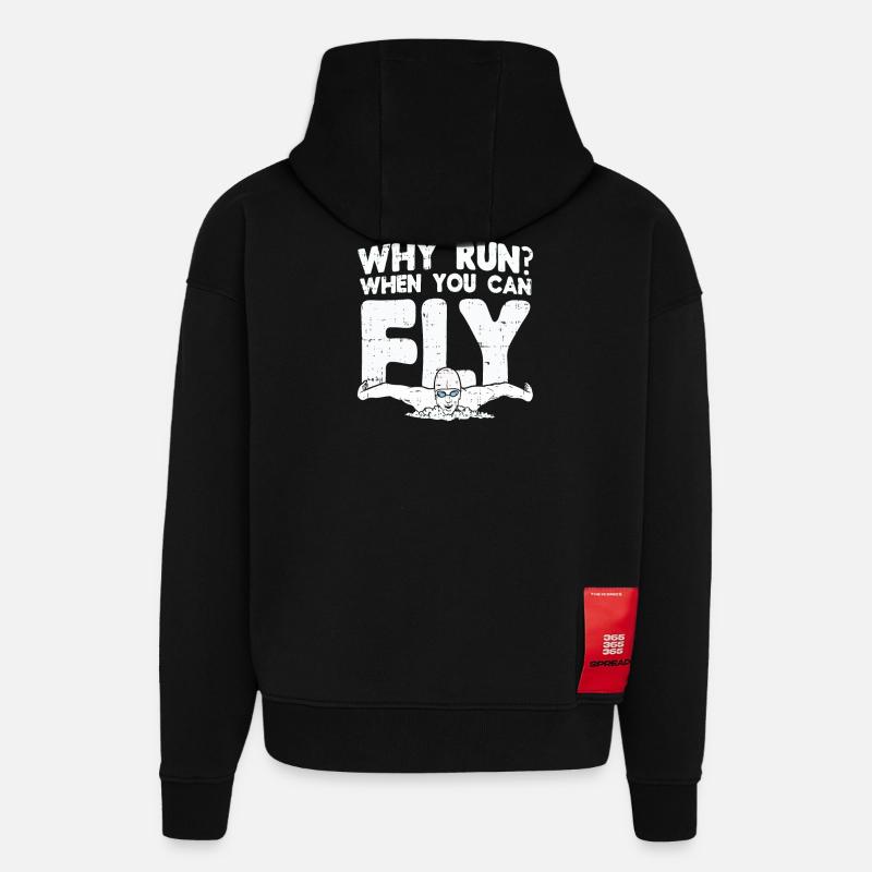 Schwimmen Schwimmer Geschenk - Hoodie- made by SPREAD - SOLID BLACK