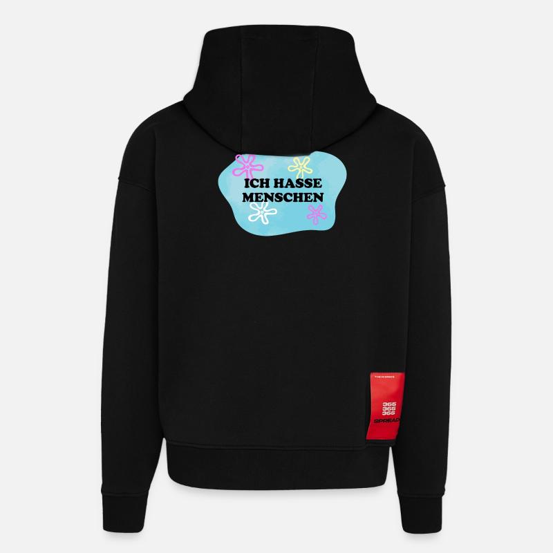 Ich hasse Menschen | Sarkastisches Retro Meme - Hoodie- made by SPREAD  - SOLID BLACK